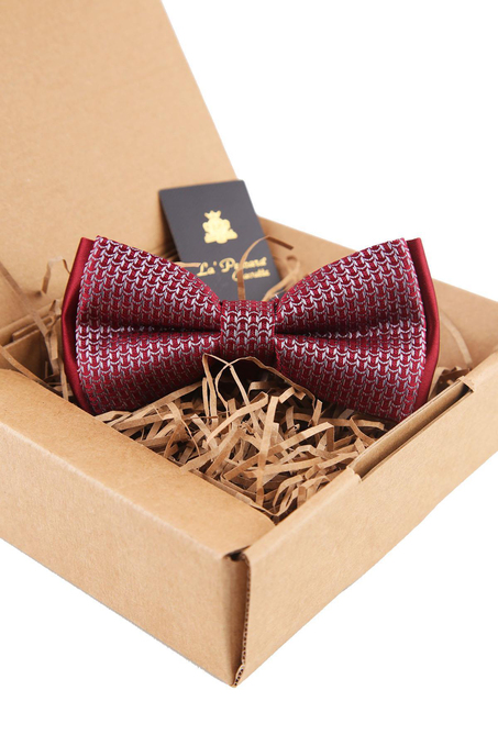 Bordo Küçük Desen Papyon P1647