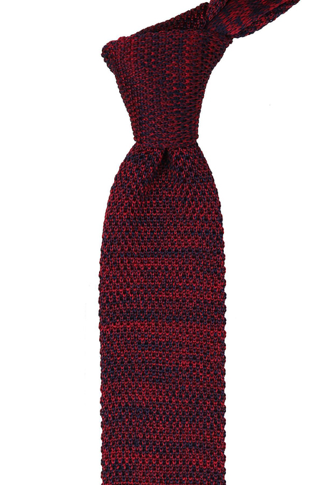 Bordo-Lacivert Dalgalı Örgü Kravat 8184