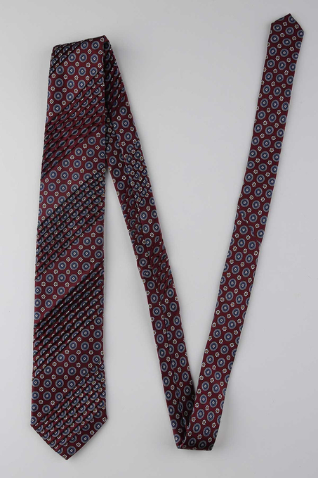 Bordo Motif Desen İtalyan İpek Piliseli Kravat EST238