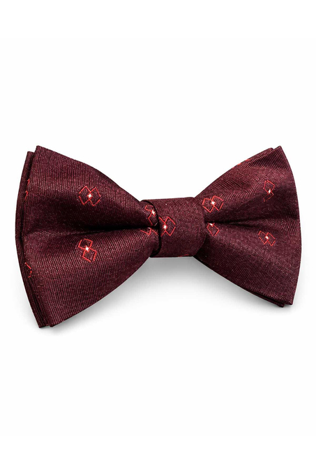 Bordo Motif İpek Papyon SB184