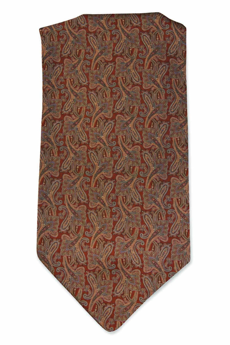 Bordo Şal Desen Ascot Kravat K681