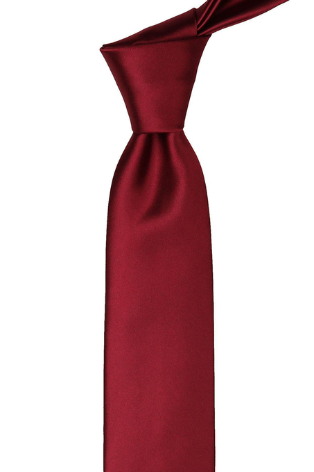 Bordo Slim Düz Saten Kravat SK5029