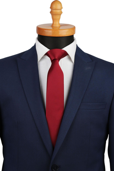 Bordo Slim Düz Saten Kravat SK5029