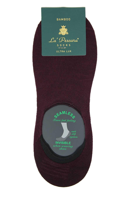 Bordo Ultra Lüks Görünmez Bambu Tekli Erkek Çorap CRP374