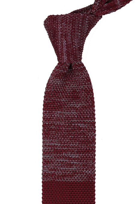 Bordo Yarım Kırçıllı Örgü Kravat 8189