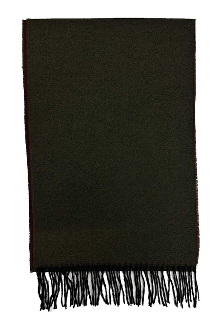 Bordo - Yeşil Çift Taraflı Erkek Kaşkol K627