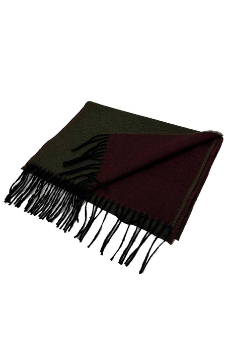 Bordo - Yeşil Çift Taraflı Erkek Kaşkol K627