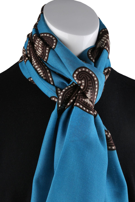 Brook Style Petrol Renk Wool Kaşkol K461