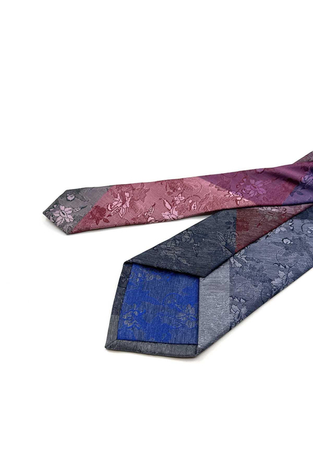 Çiçek Desen Çok Renkli Patchwork Klasik Kravat KK13388