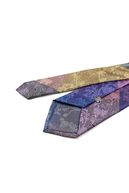 Çiçek Desen Çok Renkli Patchwork Kravat KK13235