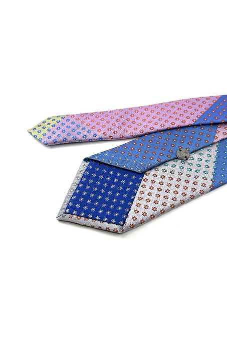 Çiçek Desen Çok Renkli Patchwork Kravat KK13283