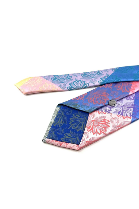 Çiçek Desen Çok Renkli Patchwork Kravat KK13282