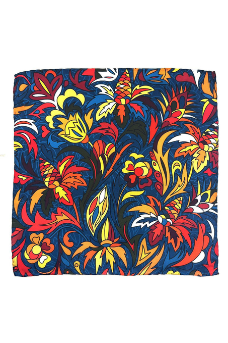 Çok Renkli Çiçek Motif Erkek Cep Mendili SPS554-42