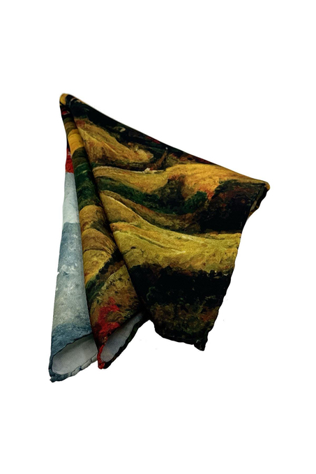 Çok Renkli Doğa Motif Erkek Cep Mendili SPS636-116