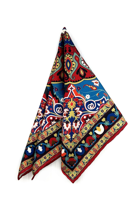 Çok Renkli Motif Desen Erkek Cep Mendili SPS606-86