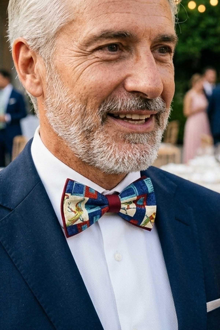 Çok Renkli Tavuskuşu İpek Papyon SB201
