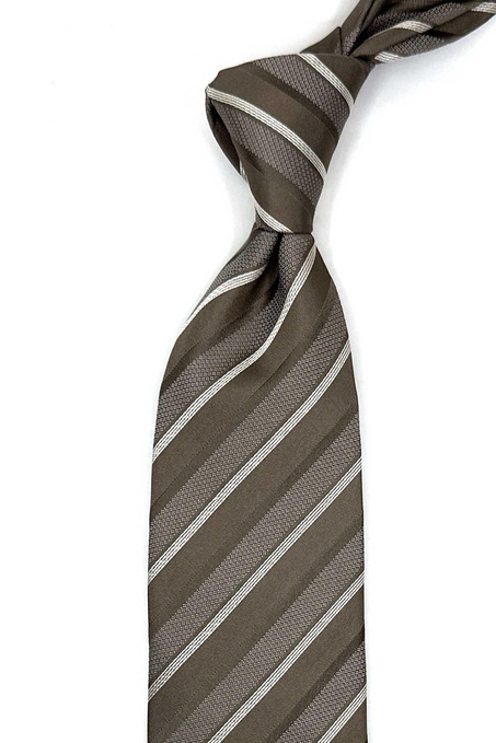 Diecimo Style Vizon Çizgi Desen İtalyan İpek Kravat İK1835