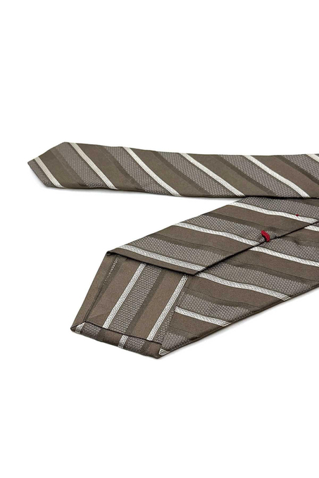 Diecimo Style Vizon Çizgi Desen İtalyan İpek Kravat İK1835