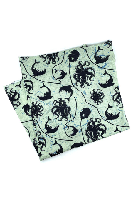 Dolphin & Octopus Yeşil Bandana BND45