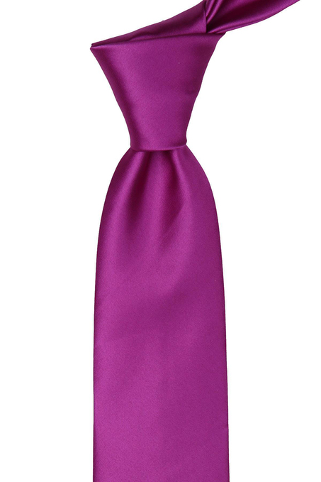 Eflatun Mendilli Düz Saten Kravat KK1127