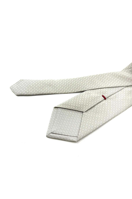 Estornino Style Krem Kendinden Desen İtalyan İpek Kravat İK1506