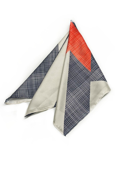 Füme - Krem Motif Desen Fular Bandana 55-55 cm KDNF04