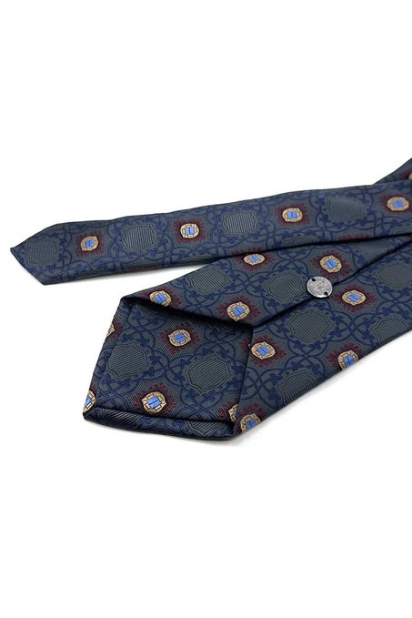 Füme Motif Desen Mendilli Klasik Kravat KK13919