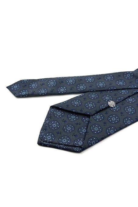 Füme Motif Desen Mendilli Klasik Kravat KK13949
