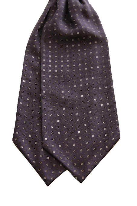 Füme Puantiye Desen İtalyan İpek Ascot Fular K660