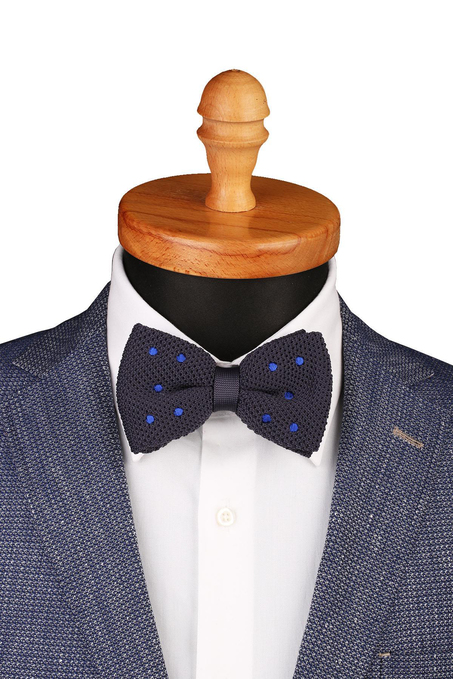 Füme Puantiye Desen Örgü Papyon ÖR131