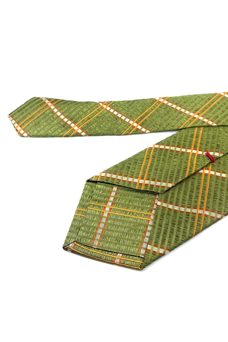 Gasperino Style Yeşil Ekose Desen İtalyan İpek Kravat İK1323