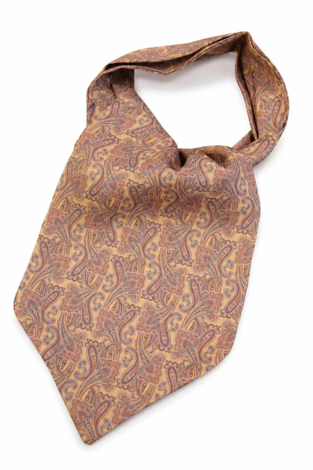 Gold Şal Desen Ascot Kravat K683