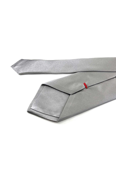 Gosberton Style Açık Gri Düz İtalyan İpek Kravat İK2027