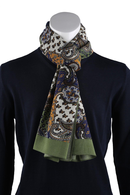 Greenwood Style Yeşil Wool Kaşkol K477