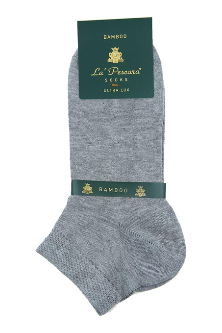 Gri Düz Ultra Lüks Bambu Tekli Erkek Yarım Çorap CRP336