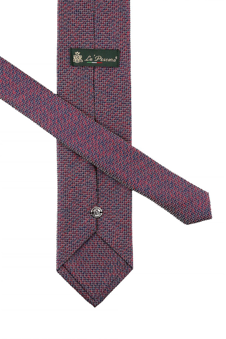 Gri - Kırmızı Nokta Desen Mendilli Klasik Kravat KK10727