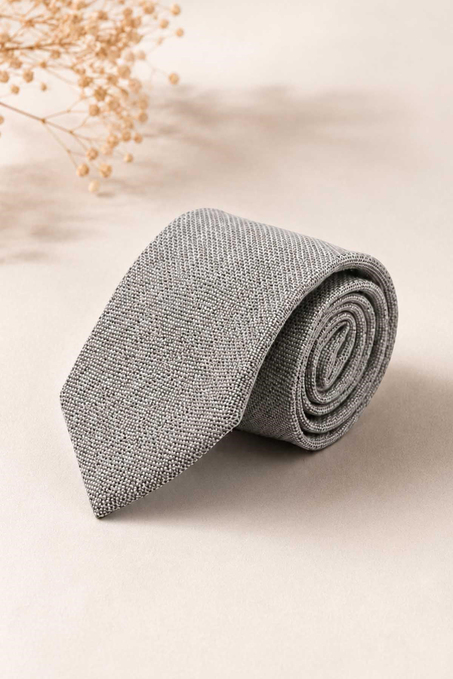 Gri Klasik Keten Kravat KK13845