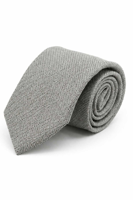 Gri Klasik Keten Kravat KK13845