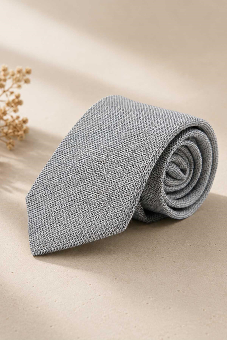 Gri Klasik Keten Kravat KK13872