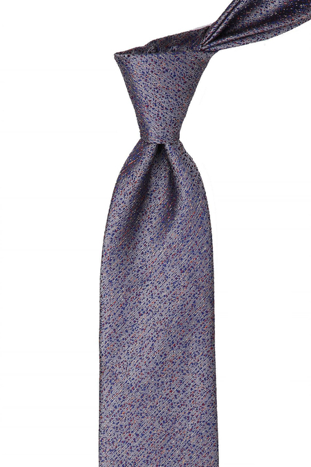 Gri Kum Desen Mendilli Klasik Kravat KK10392