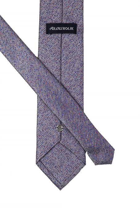 Gri Kum Desen Mendilli Klasik Kravat KK10392