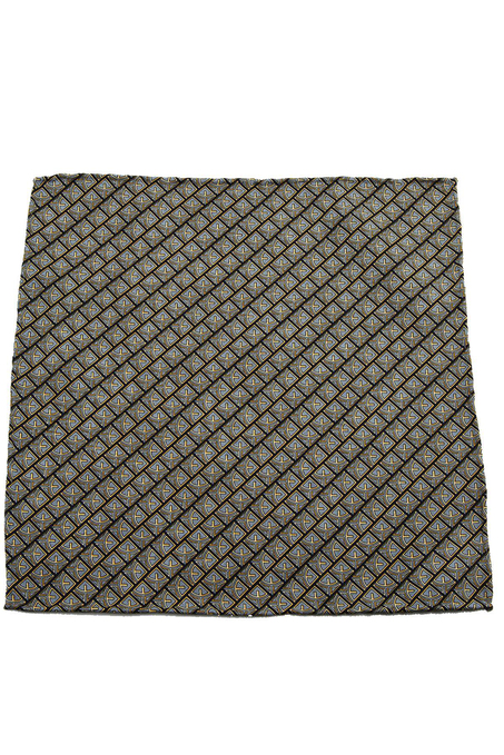 Gri Motif Baskılı İpek Mendil SPS176