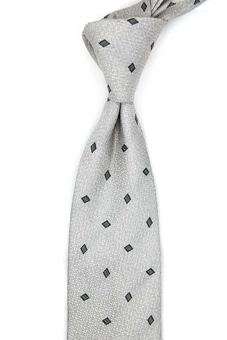 Gri Motif İpek Kravat İK2390