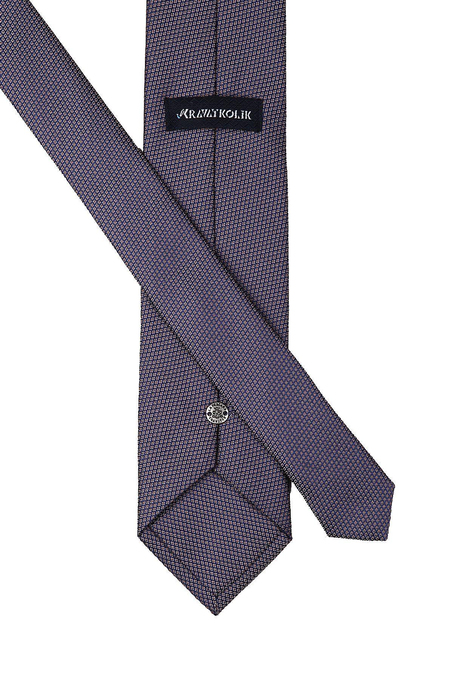 Gri Nokta Desen Mendilli Klasik Kravat KK10350