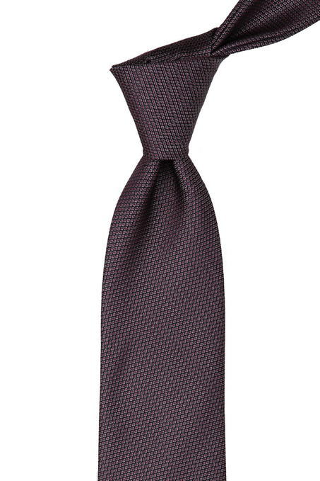 Gri - Siyah Nokta Desen Mendilli Klasik Kravat KK10358