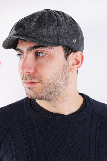 Gri Yün Erkek Kasket Şapka KST50