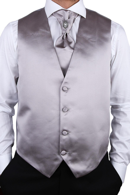 Gümüş Renk Damat Yeleği YLK03