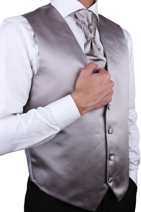 Gümüş Renk Damat Yeleği YLK03