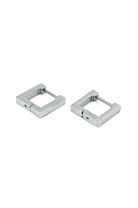 Gümüş Renk Kare Unisex Küpe EAR11