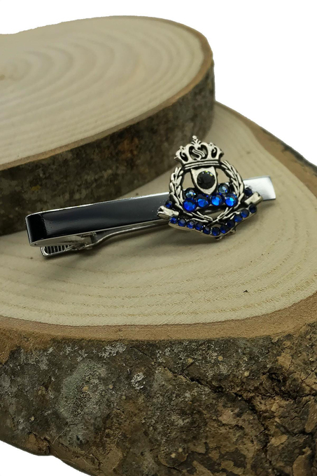 Gümüş Renk Kral Tacı Motif Kravat İğnesi KIY128